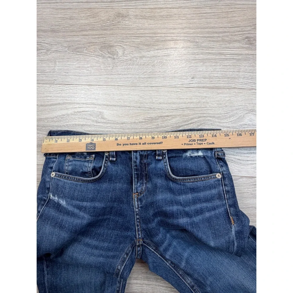 Rag & Bone Dre Capri Jeans 25 DIA Medium‎ Wash Distressed Raw Hem W2592K510DIA